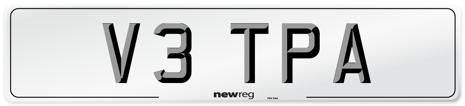 V3 TPA Number Plate from New Reg